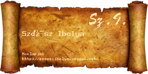 Szász Ibolya névjegykártya