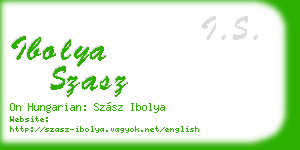 ibolya szasz business card